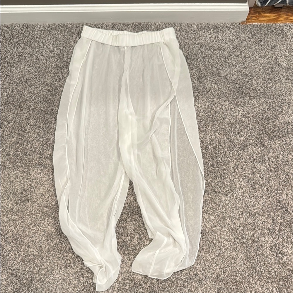 Elegant Sheer White Pants